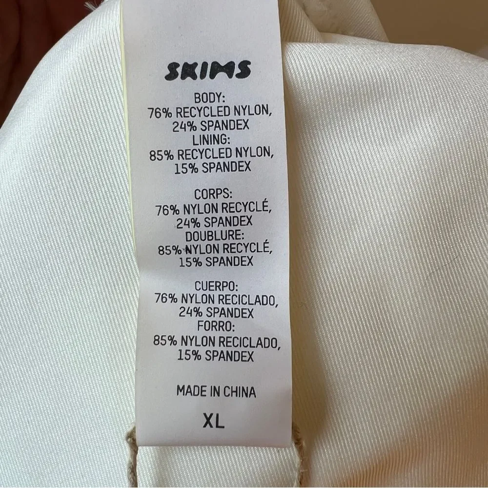 NWT Skims Signature Swim White Cutout Monokini